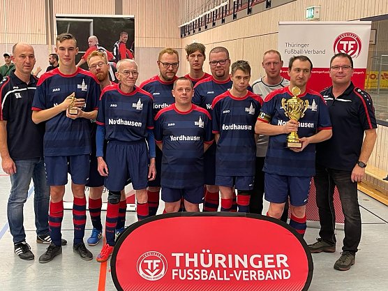 Team der Nordth&uuml;ringer Werkst&auml;tten wird Th&uuml;ringer Hallenlandesmeister 2023 (Foto: Nordth&uuml;ringer Lebenshilfe)