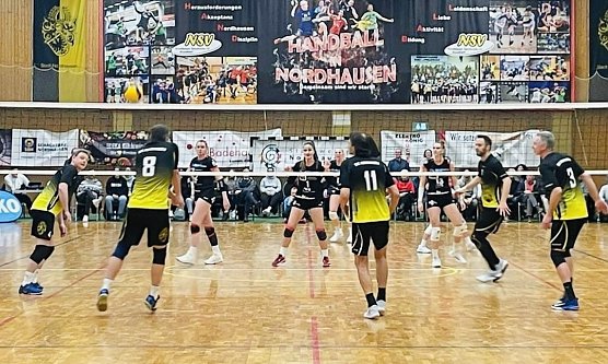 Im umk&auml;mpften Match konnten sich die Nordh&auml;user M&auml;nner mit 3:1 S&auml;tzen durchsetzen (Foto: D.Rieger)