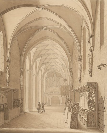 Johann Wolfgang Voss, Sepaizeichnung des Dominneren 1843  (Foto: Heidelore Kneffel)