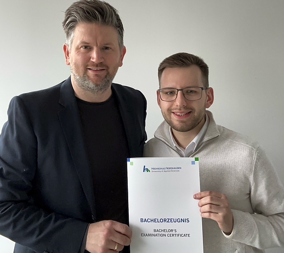 Prof. Dr. Lutz Göcke und Laurin Müller (Foto: Hochschule Nordhausen) Prof. Dr. Lutz Göcke und Laurin Müller (Foto: Hochschule Nordhausen)