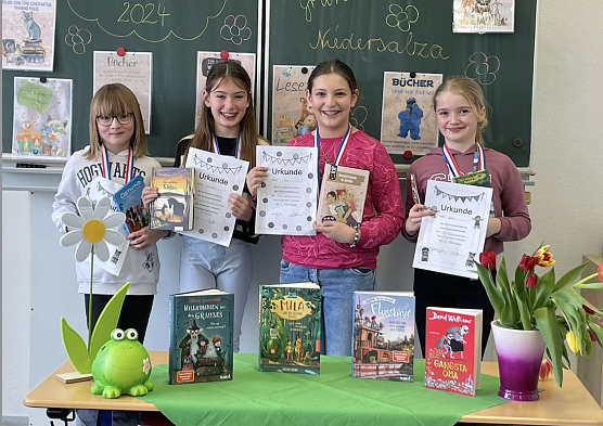 Erfolgreich bei der Lesewoche der Grundschule Niedersalza (Foto: B. Kleemann) Erfolgreich bei der Lesewoche der Grundschule Niedersalza (Foto: B. Kleemann)