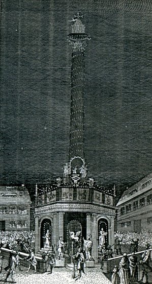 J. L. Meil, Kupferstich, Die festliche Illumination am 11. April 1763 auf dem K&ouml;nigshof in Nordhausen  (Foto: H.Kneffel)