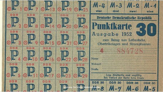 Bezugsmarken in der frühen DDR (Foto: T.Schäfer) Bezugsmarken in der frühen DDR (Foto: T.Schäfer)
