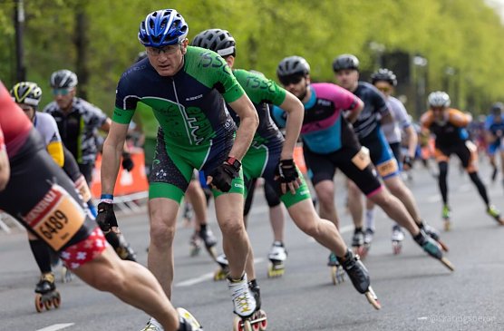 Das Nordh&auml;user Skater-Gespann beim Start in Berlin (Foto: Karola Krebs)