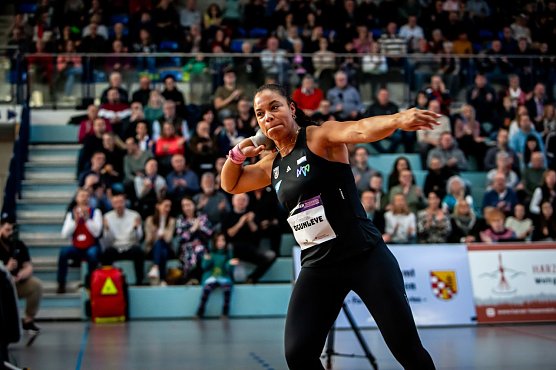 Im Januar siegte Yemisi Ogunleye beim gro&szlig;en Kugelsto&szlig;-Indoor in der Wiedigsburghalle (Foto: Pressestelle Landratsamt)