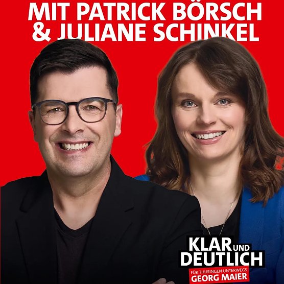 Die Landtagskandidaten der Nordh&auml;user SPD, Patrick B&ouml;rsch und Juliane Schinkel (Foto: SPD NDH)