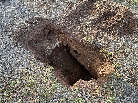 Erdloch am K&ouml;nigshof in Nordhausen (Foto: LPI)