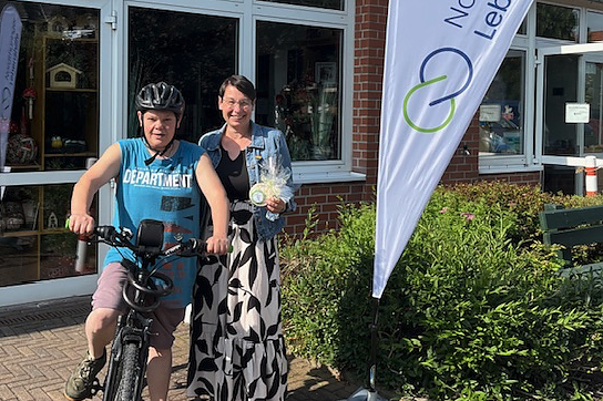 Doreen K&uuml;hlewind radelte f&uuml;r die Lebenshilfe 206,9 Kilometer (Foto: Nordth&uuml;ringer Lebenshilfe)