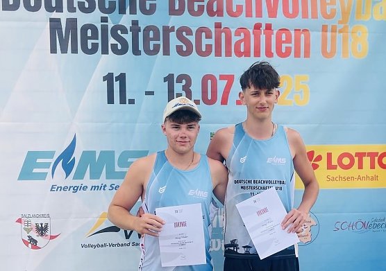 Noah K&ouml;nig und Leo Rieder auf dem Treppchen der Deutschen Meisterschaften (Foto: K&ouml;nig)