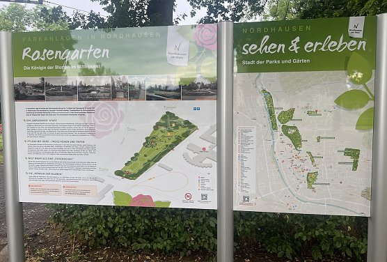 Kritisierte Infotafel am Nordh&auml;user Rosengarten (Foto: C.Schmidt)