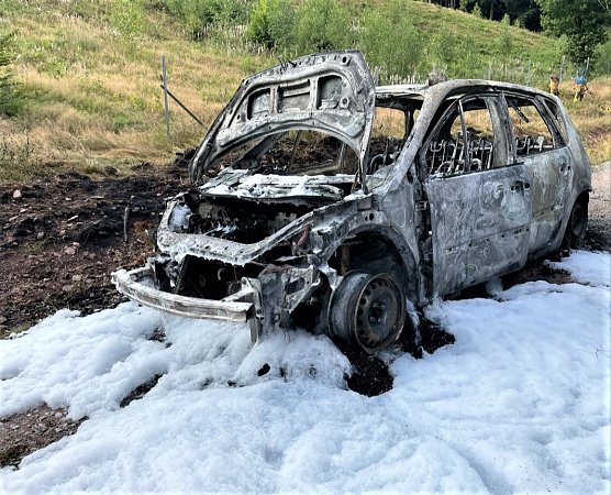 Ausgebranntes Auto in S&uuml;lzhayn (Foto: LPI)