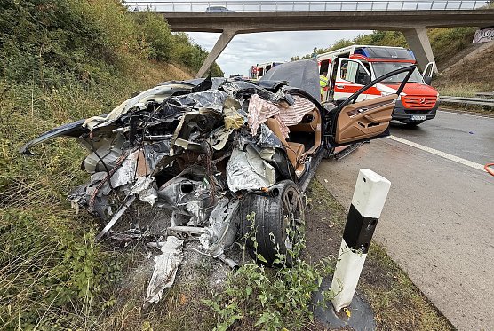 Unfall mit Todesfolge heute auf der A38 (Foto: S.Dietzel)