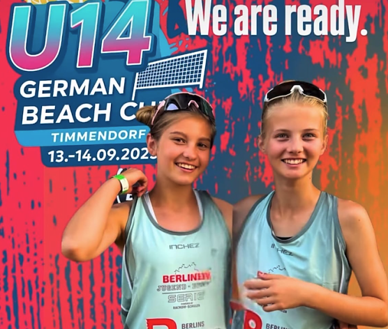 Lucie Rieger und Magdalena Buchwald treten bei der U14 Meisterschaft im Beachvolleyball an (Foto: SVC)