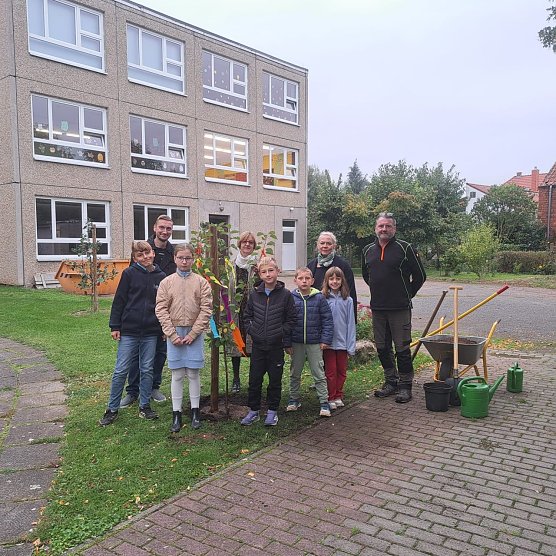 F&ouml;rderverein der Grundschule G&ouml;rsbach beteiligt sich an der "Baumchallenge" (Foto: Kevin Seifert)