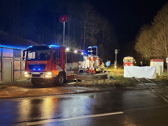 Einsatz an der Unfallstelle in Ilfeld (Foto: S. Dietzel)