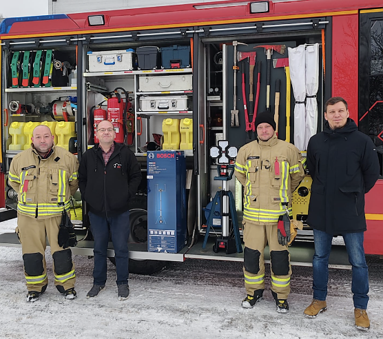 v.l.: Wehrf&uuml;hrer A.Bornemann Prokurist BSI N. Hoppe Ger&auml;tewart T. Becker  Gesch&auml;ftsf&uuml;hrer S.Sprich  (Foto: Christina Becker)