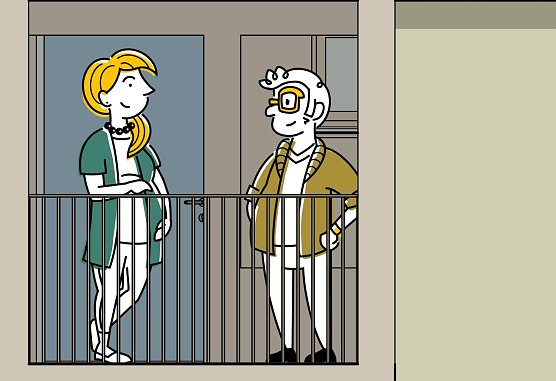 Familie Gl&uuml;cklich, Comic-Figuren der SWG, sucht auch nette Nachbarn.  (Foto: SWG)