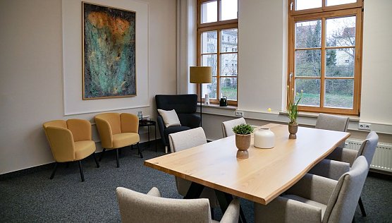 Der Beratungstraum mit Mediationsecke ist schon fertig eingerichtet. (Foto: ssc) Der Beratungstraum mit Mediationsecke ist schon fertig eingerichtet. (Foto: ssc)