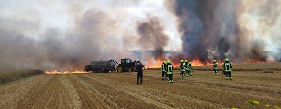 Am 6. Juli letzten Jahres r&uuml;ckten elf Wehren zu einem Feldbrand bei Trebra aus.  (Foto: Archivbild: Silvio Dietzel)