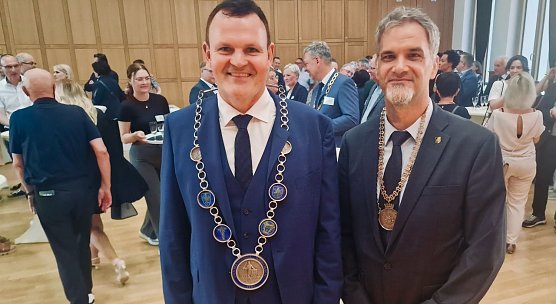 Hochschulpr&auml;sident Wagner und Oberb&uuml;rgermeister Buchmann luden gestern zum gemeinsamen Jahresempfang (Foto: agl)