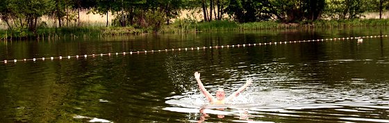 Bild: Der erste Schwimmer