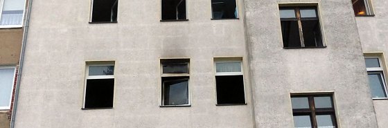 Bild: Blick vom Hof aus auf die Brandwohnung