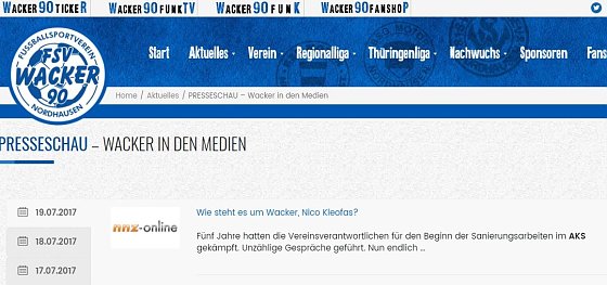 Bild: Screeenshot Wacker-Homepage