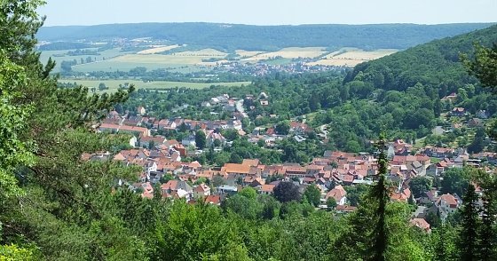 Bild: Blick von der L&ouml;wenburg &uuml;ber Bleicherode