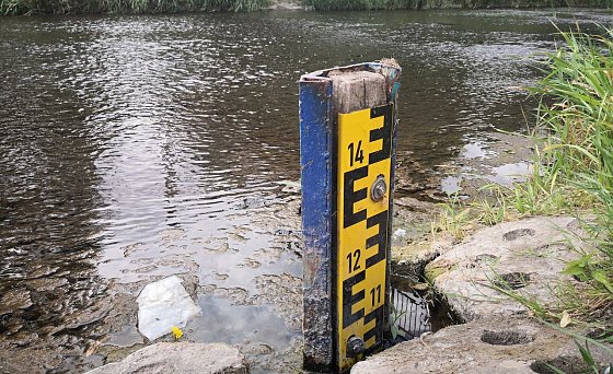 Bild: Der Wasserstand der Zorge liegt noch bei 100 Zentimeter PNP