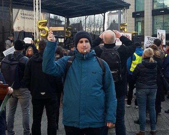 Bild: Auch Silvio Krebs demonstrierte in Leipzig