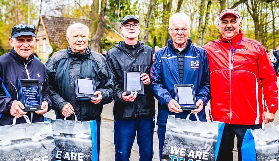 Bild: Von links: Horst Friedrich, Klaus Ke&szlig;ler, Martin R&auml;cke, Reiner Berndt, Werner H&uuml;tcher