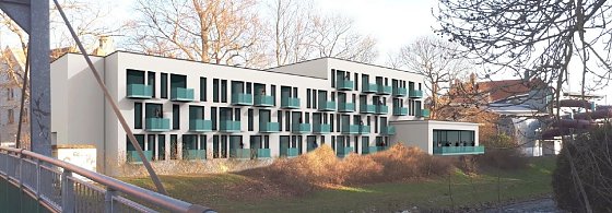 Bild: Hotelneubau, von der Zorge her betrachtet