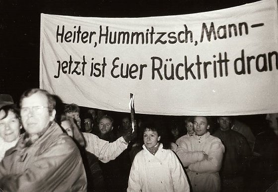Bild: Demo auf dem August-Bebel-Platz am 14. November 1989
