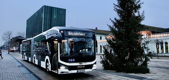 Bild: Im Dezember wurde in Nordhausen ein E-Gelenkbus der Firma MAN getestet