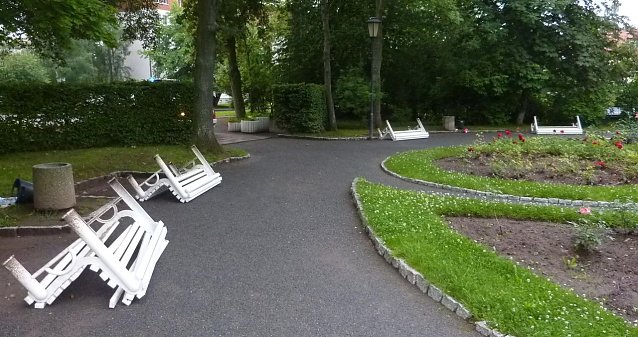Bild: Vandalismus im Rosengarten