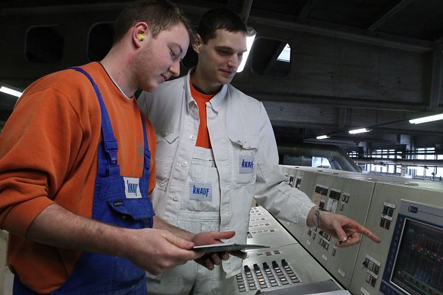 Bild: In der Gipsplattenproduktion