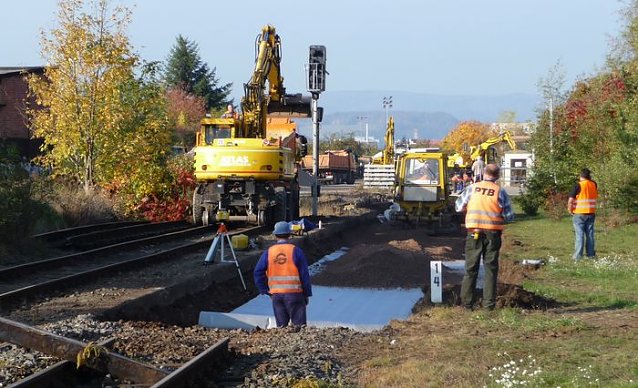 Bild: Arbeiten an HSB-Gleisen