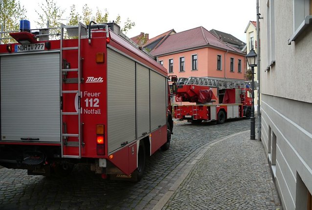 Bild: Feuer in der Domstra&szlig;e