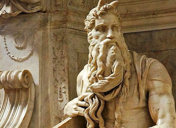 Bild: Moses, San Pietro, Rom, Detail aus dem Grabmal f&uuml;r Papst Julius II