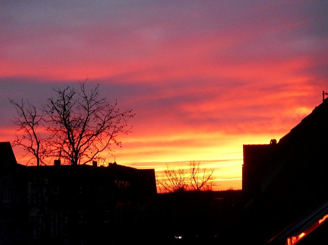 Bild: Sonnenuntergang am 8. M&auml;rz in Nordhausen