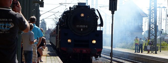 Bild: Einfahrt in den Bahnhof Nordhausen