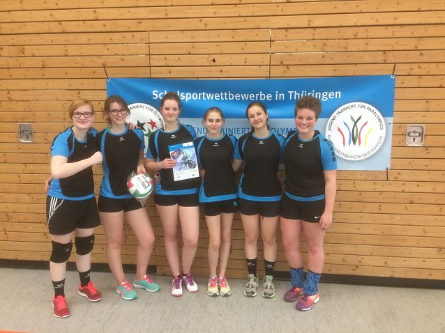 Bild: Sechster Platz beim Landesfinale f&uuml;r die M&auml;dels aus Bleicherode
