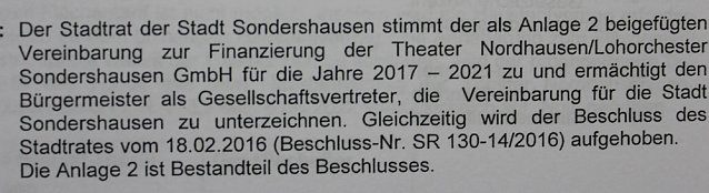 Bild: Theaterfinanzierung im Stadtrat