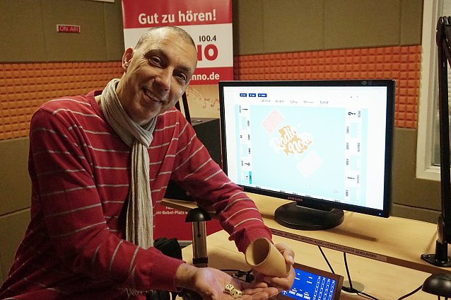 Bild: Dirk Daniel von der B&uuml;rgerredaktion ist f&uuml;r Radio ENNO bei Radiopolis gestern an den Start gegangen und durfte gleich mehrfach w&uuml;rfeln