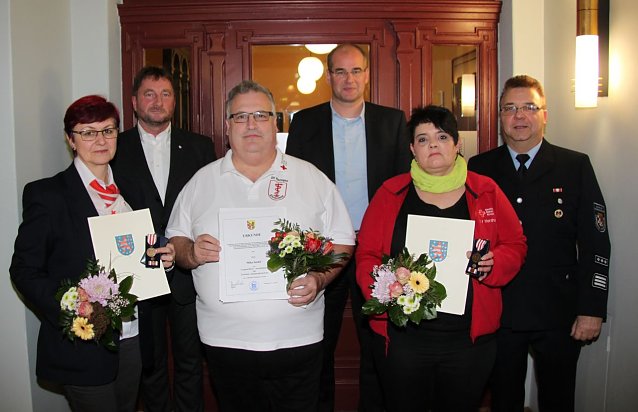 Bild: v.l.: Estella Kutschbach, Ronald Zocher, Mike Seidel, Matthias Jendricke, Diana Schiller, Wilfried Ittershagen.
