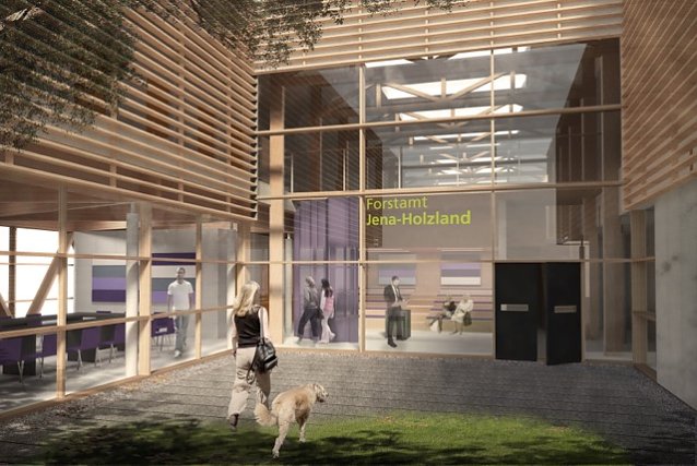 Bild: Der Forstamtsneubau in Stadtroda 