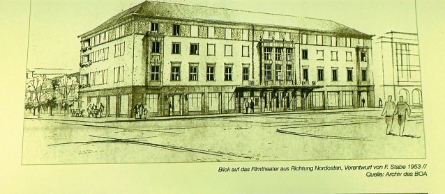 Bild: Das Filmtheater "Neue Zeit" geh&ouml;rt zu den beeindruckenden Bauwerken der Nachkriegszeit
