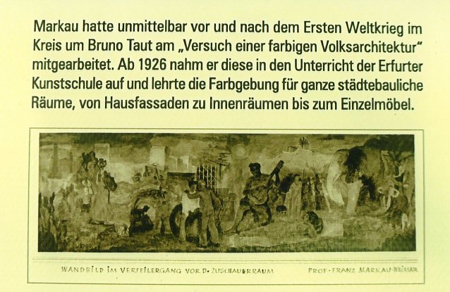 Bild: Auf der Schautafel in der Nordh&auml;user Bibliothek ist Markaus Gem&auml;lde in einer schwarz-wei&szlig; Reproduktion abgebilde