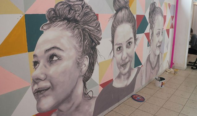 Bild: Selfiekunst die bleibt - Kunstaktion an der K&auml;the-Kollwitz-Regelschule Nordhausen