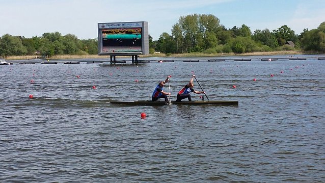 Bild:  Im Zweier-Canadier &uuml;ber 500m und 200m konnte Olaf Ostwald mit seinem Sportfreund Maik Unger zweimal den 3.Platz erk&auml;mpfen.